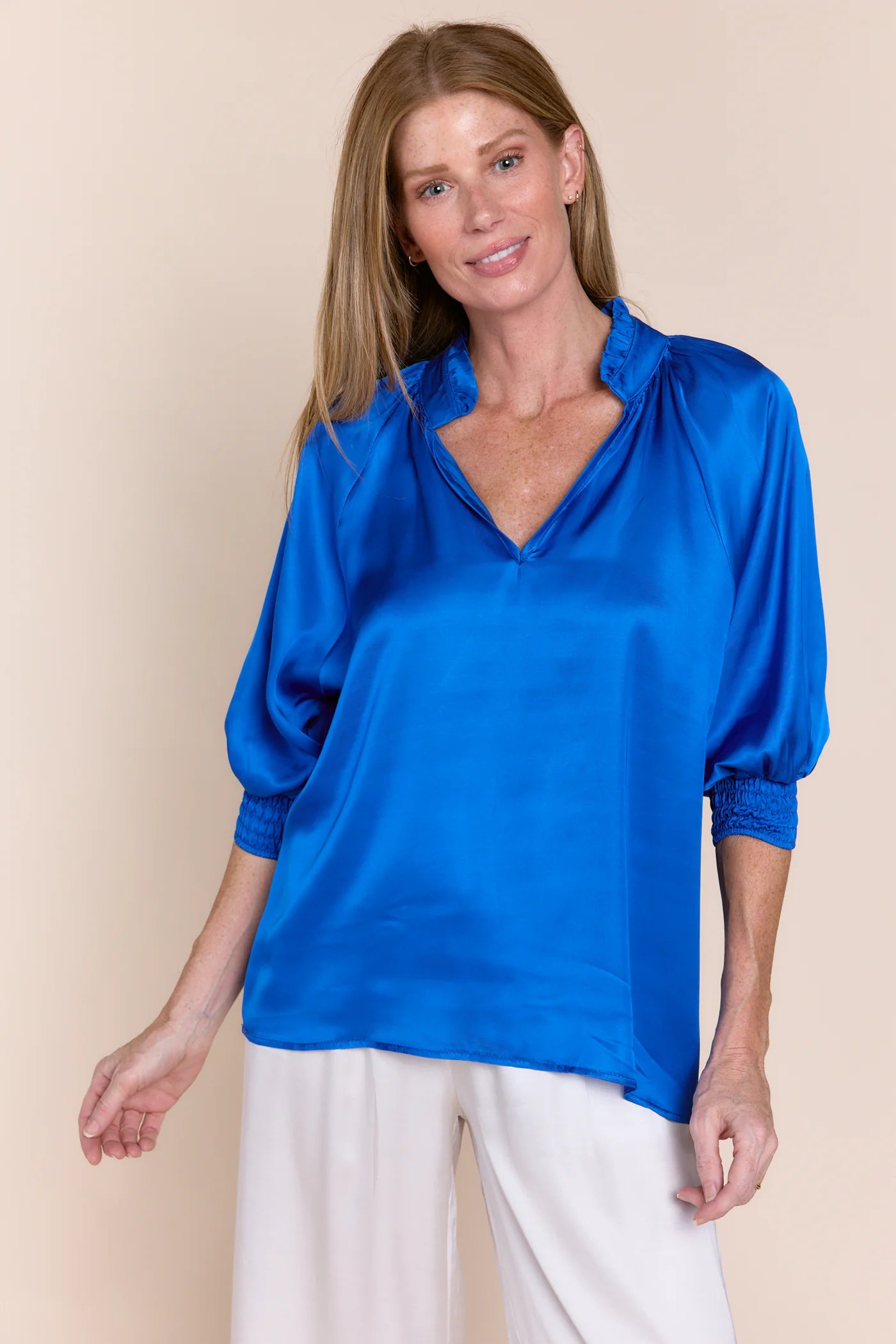 Andrea Top in Eletric Blue - The French Shoppe