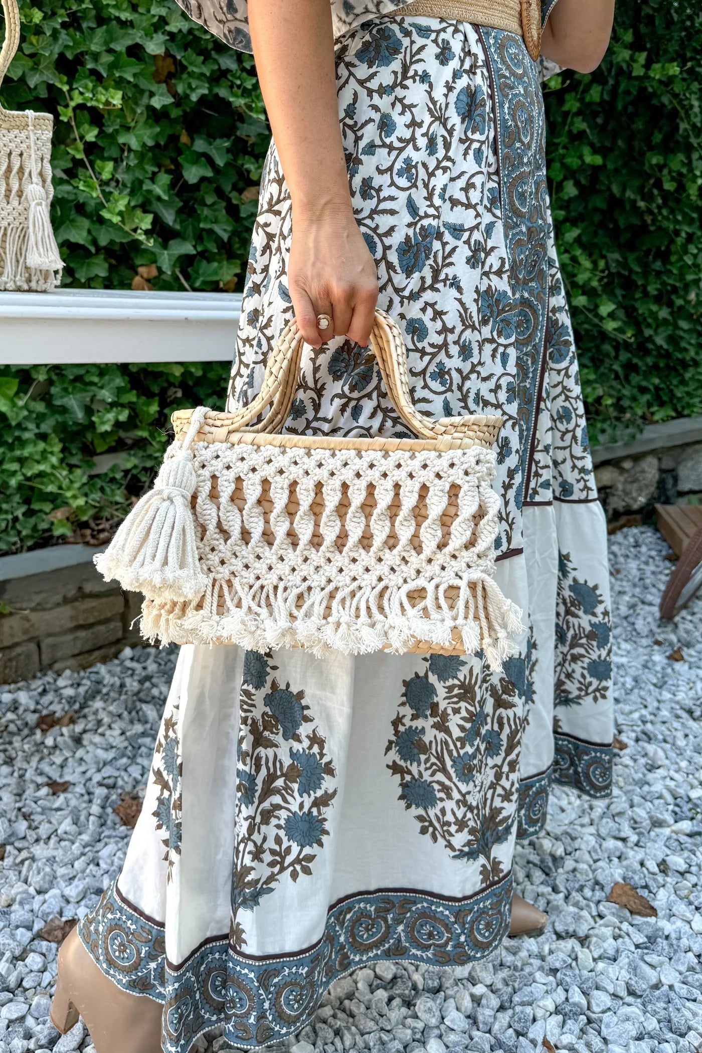 Macrame Palm Citrone Large Bag