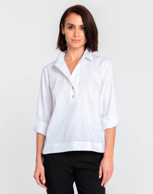 3/4 Sleeve Aileen Top in White