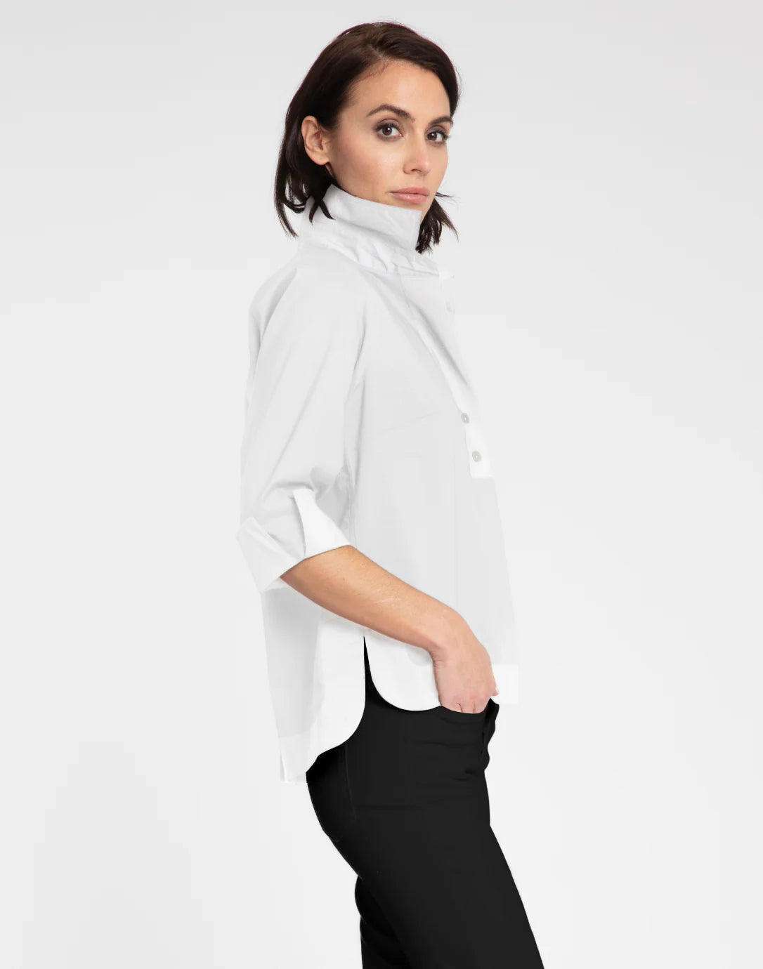 3/4 Sleeve Aileen Top in White