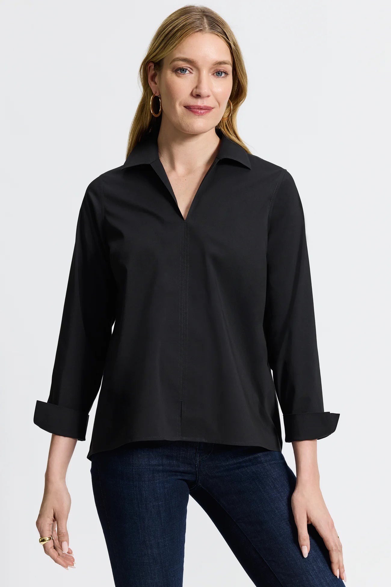 Agnes Stretch No Iron Popover Shirt