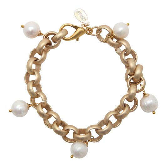 Turkish Gold Bracelet with Pearls