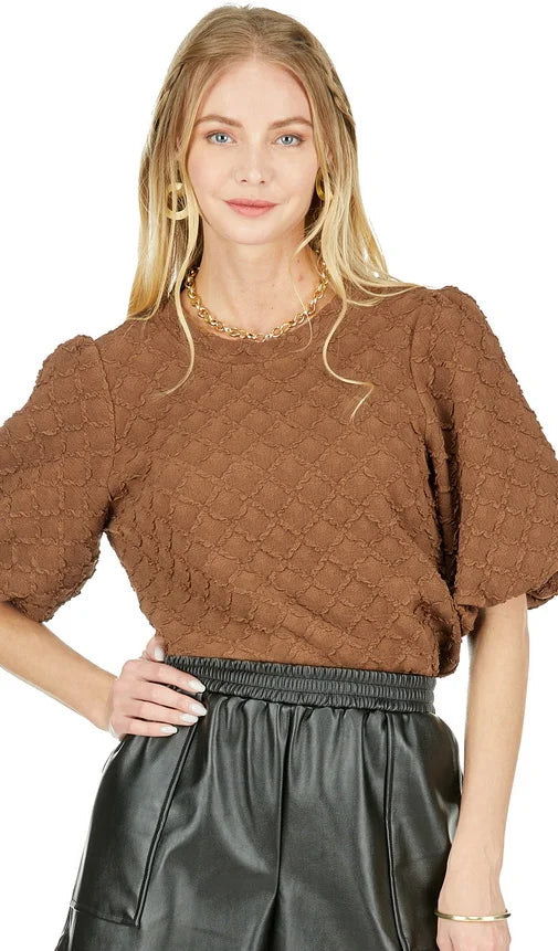 Textured Top in Brown