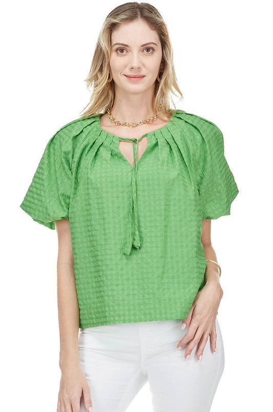 Blouse with Tie at Neckline