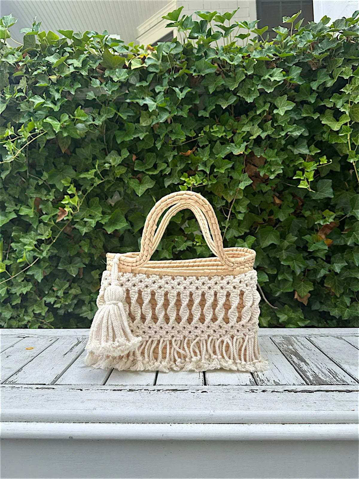 Macrame Palm Citrone Large Bag