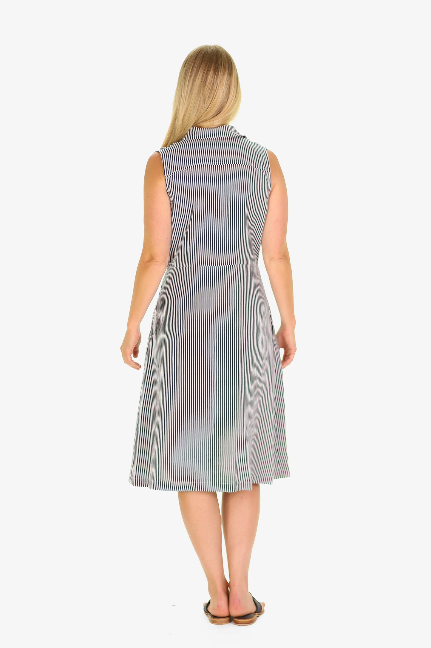 Davie Dress in Linen Stripe - The French Shoppe