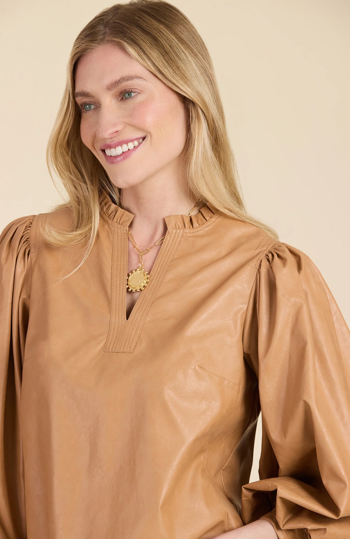 Pleather Caramel Top