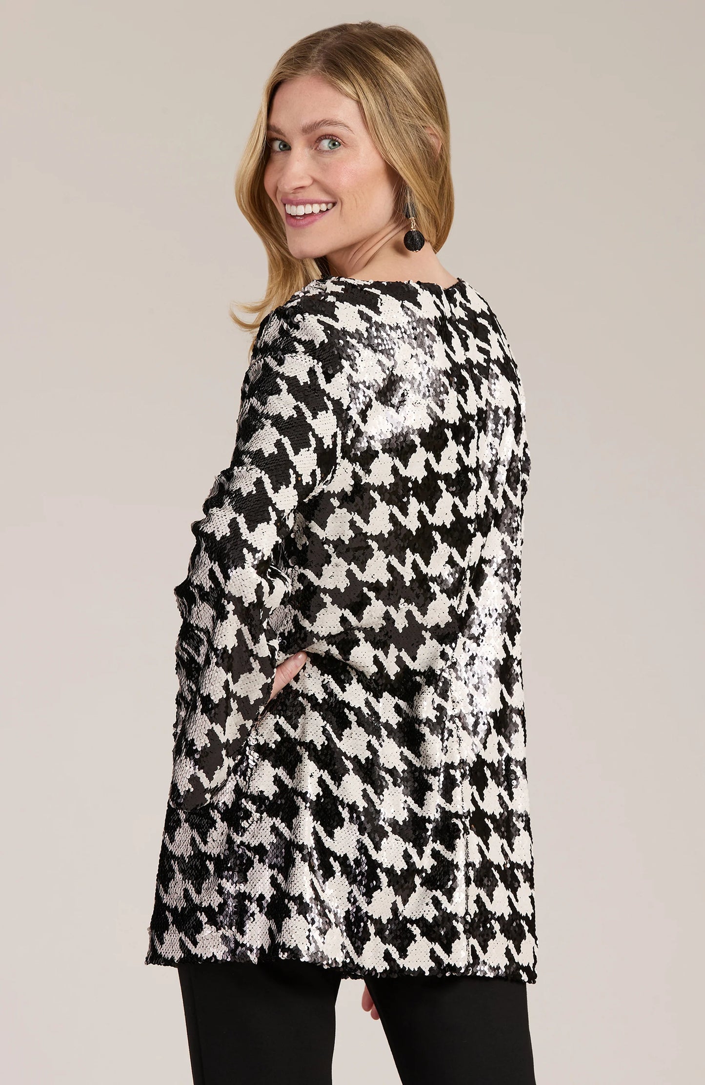 Sequin Houndstooth Tunic