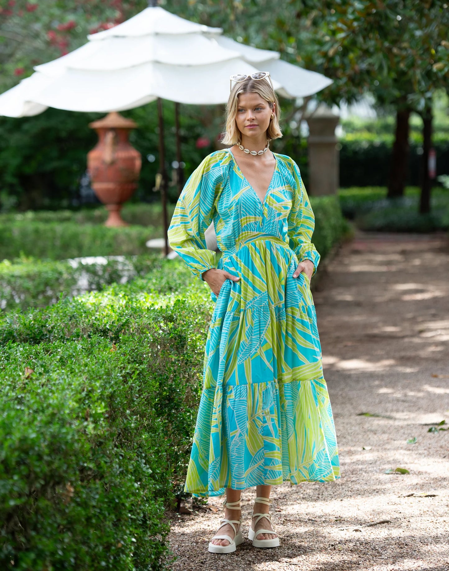 Hallie Dress in Breeze - The French Shoppe