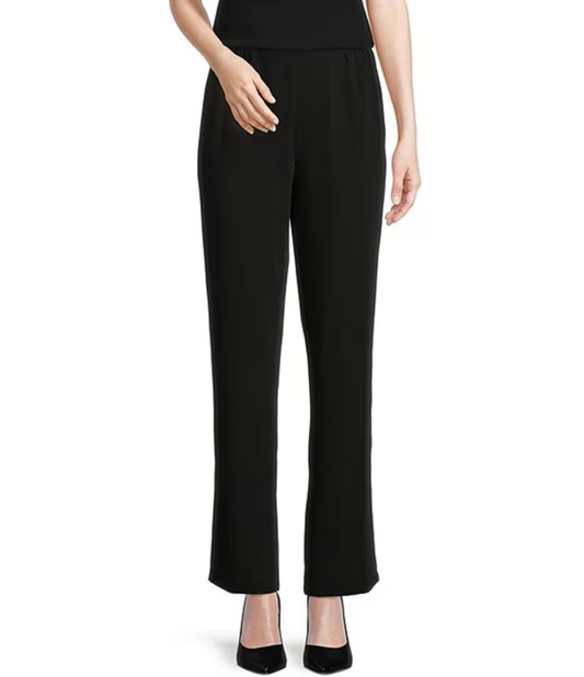 Matte Crepe Pull-On Straight Leg Pants