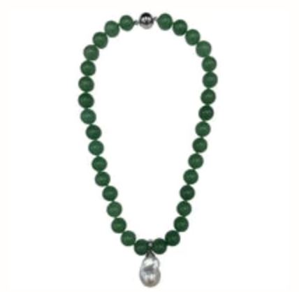 Jade Quartz with Wild Pearl Drop