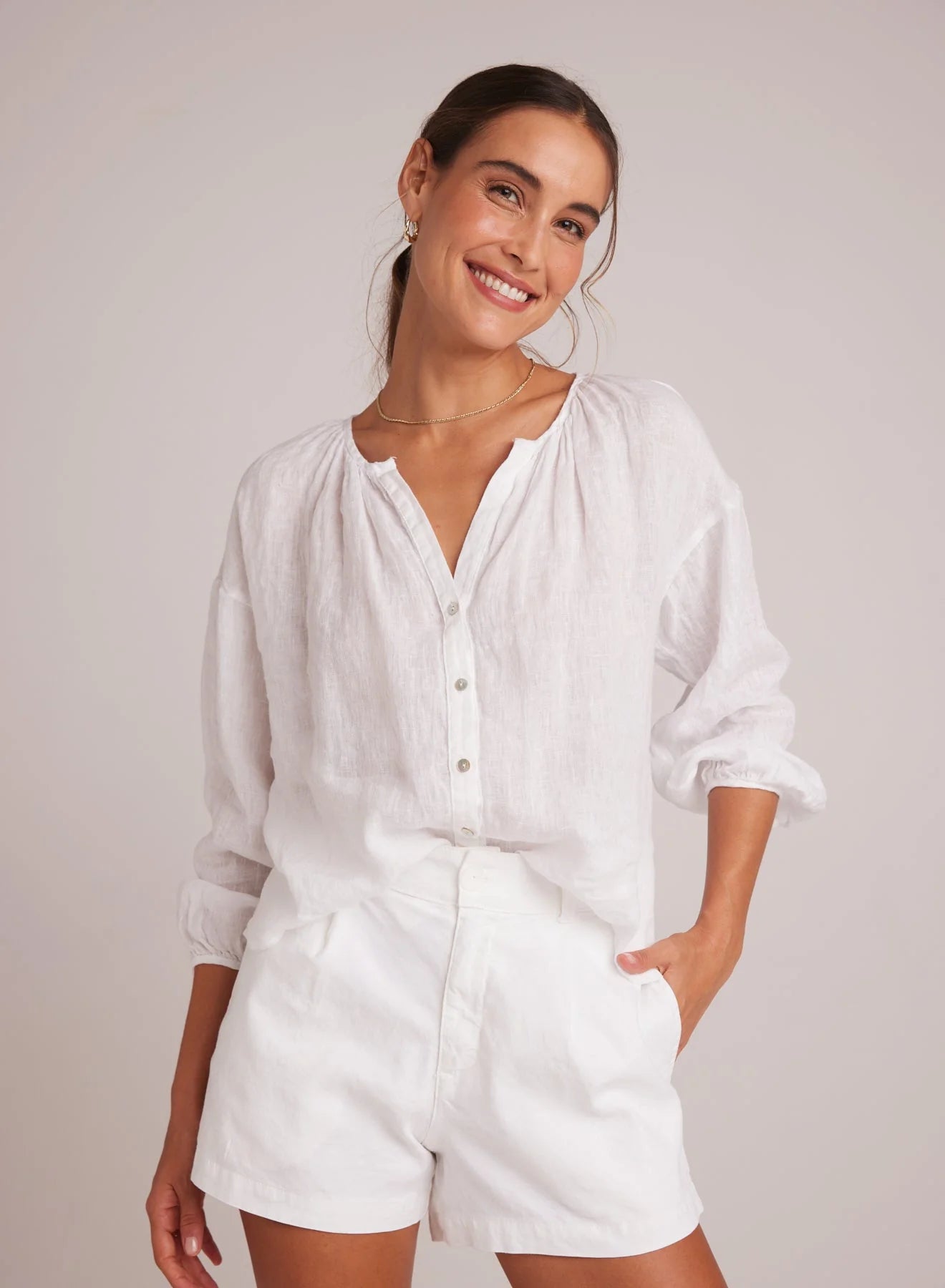 Shirred Neck Blouse - The French Shoppe