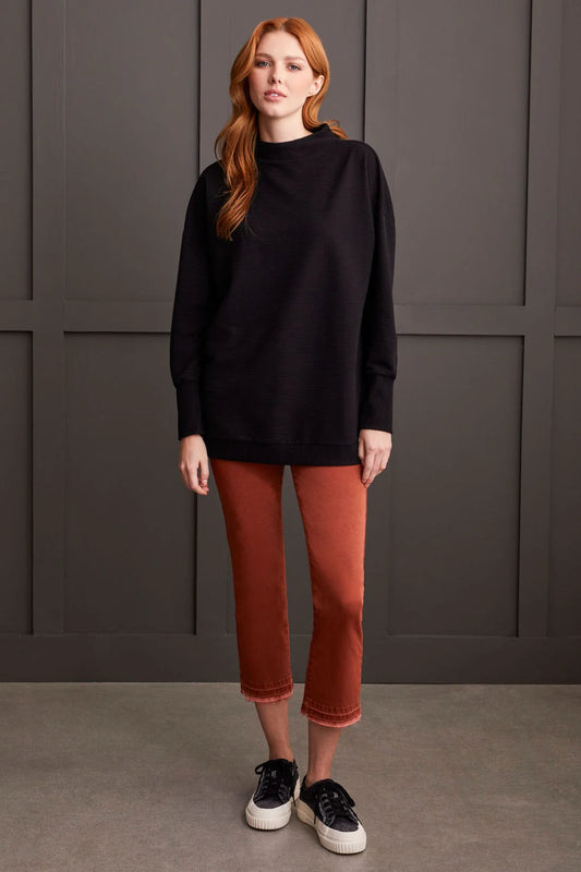 Funnel Neck Ribbed Tunic