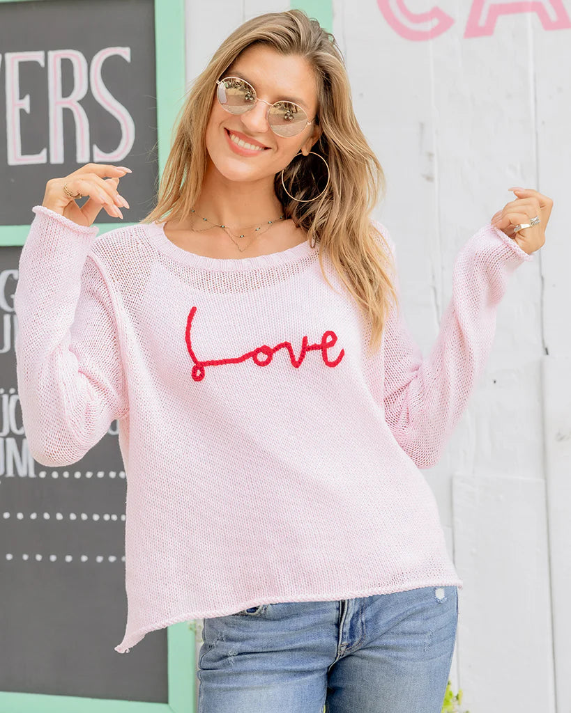 Love Script Crewneck Sweater