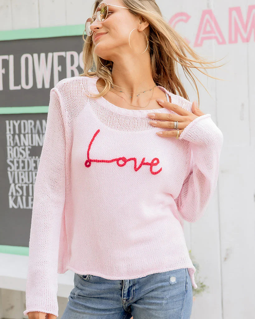 Love Script Crewneck Sweater