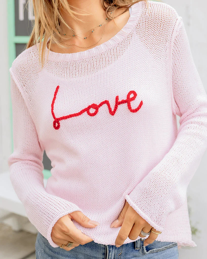 Love Script Crewneck Sweater