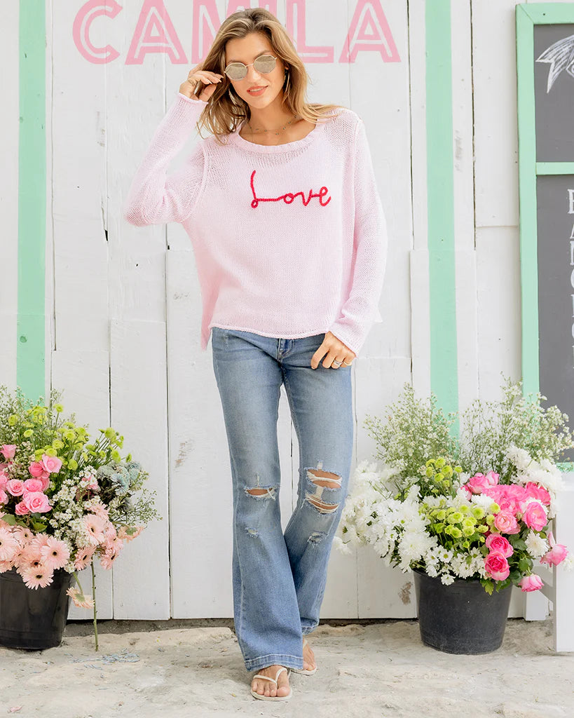 Love Script Crewneck Sweater